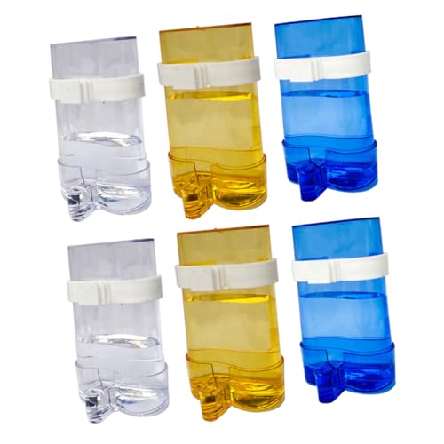 YARNOW 6stücke Vogelfutter-wasserspender Aus Hochwertigem Material Automatische Fütterung Für Papageien Praktischer Clip Für Käfig Transparente Flasche Für Sichtbarkeit Beim von YARNOW