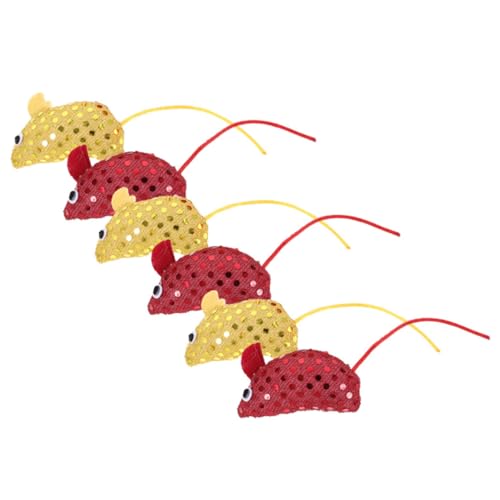 YARNOW 6stücke Katzenspielzeug Mausform Weichem Mit Funkelnden Pailletten Interaktive Spielzeuge Für Katzen Und Kätzchen Für Drinnen Rote Gelbe Mäuse YARNOW 6stücke Katzenspielzeug Mausform Weichem Mit Funkelnden Pailletten Interaktive Spielzeuge Für Katzen Und Kätzchen Für Drinnen Rote Gelbe Mäuse von YARNOW
