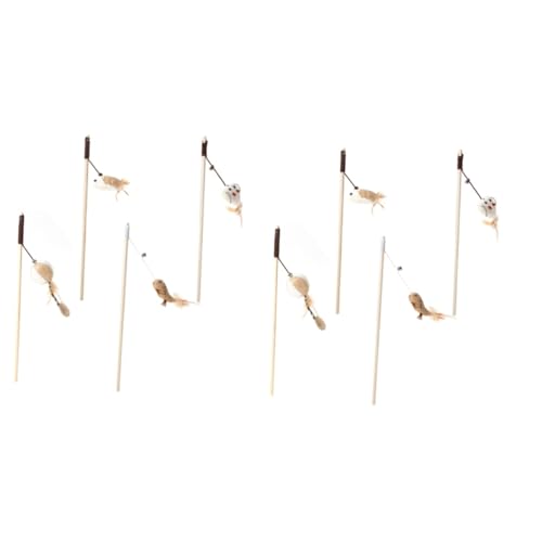 YARNOW 8stücke Katzenangel Spielzeug Mit Holzgriff Plüsch-anhänger Und Glöckchen Interaktives Katzenspielzeug Für Zuhause Fördert Gesundheit Und Spiele Mit Ihrem Haustier YARNOW 8stücke Katzenangel Spielzeug Mit Holzgriff Plüsch-anhänger Und Glöckchen Interaktives Katzenspielzeug Für Zuhause Fördert Gesundheit Und Spiele Mit Ihrem Haustier von YARNOW