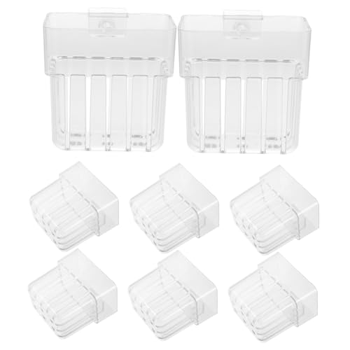 YARNOW 8 Stück Teiliges Aquarium Pflanzhalter aus Klarem Acryl mit Integriertem Haken Hängende Pflanzbecher für Hydroponik und Fischbecken Dekoration Leicht zu Reinigen Vielseitig für von YARNOW