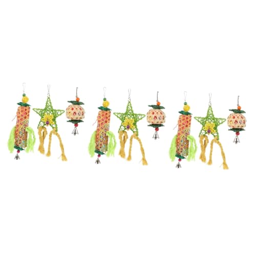YARNOW 9 STK Papagei Kauspielzeug Käfig Sittich Spielzeug Sittichspielzeug Für Den Käfig Spielzeug Für Vögel Spielzeuge Papageienkäfigspielzeug Sittichbedarf Hölzern Vogel Liefert Beissen von YARNOW
