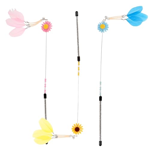 YARNOW 9stücke Teiliges Katzenangel Bunten Sonnenblumen Und Federn Interaktives Spielzeug Für Katzen Flexibler Flirtstab Spiel Und Fitness YARNOW 9stücke Teiliges Katzenangel Bunten Sonnenblumen Und Federn Interaktives Spielzeug Für Katzen Flexibler Flirtstab Spiel Und Fitness von YARNOW