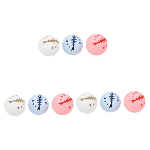 YARNOW 9stücke Teiliges Katzenspielzeug Leuchtende Katzenminze Bälle Fischknochen-Form Mit Glöckchen Interaktives Spielzeug Für Kätzchen Beschäftigung Für Spielspaß von YARNOW