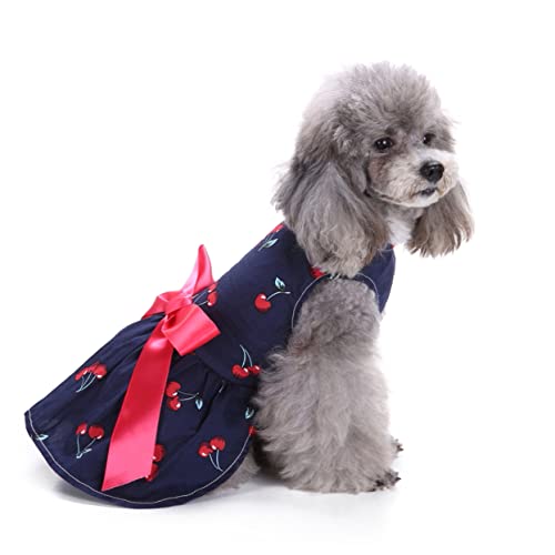 YARNOW Elegant Cherry Haustierkleidung für Hunde Hundekleid Kurzer Rock M Anzug Hündin von YARNOW