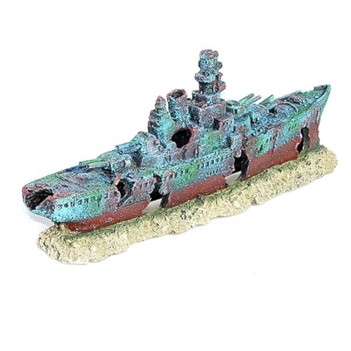 YARNOW Aquarium Schiffswrack Dekoration aus Harz Authentische Versunkene Schiff Ornament Fischversteck Aquarium Deko für Süßwasser Detailreiches Unterwasser Landschaftsbau Zubehör von YARNOW