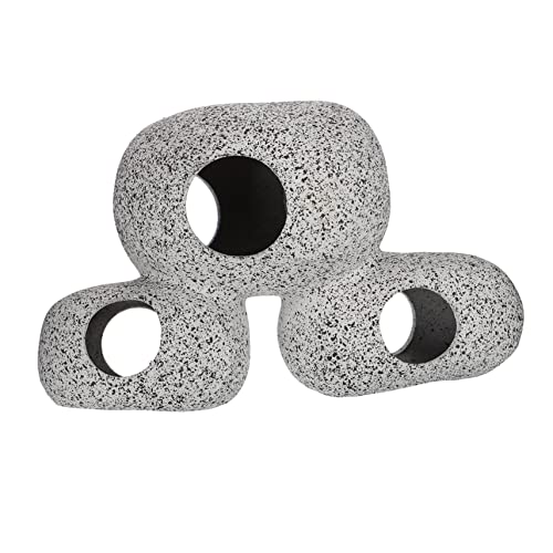 YARNOW Aquarium Tontopf Garnele Tank Für Aquarium Aquarienhöhlendekorationen Aquarienton Klein Höhle Zum Laichen Von Fischen Versteck Groß Aquarium Felsenhöhle Ton Light Grey von YARNOW