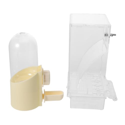 YARNOW Automatischer Futter Wasserspender für Wellensittiche Transparent Vogelkäfig-zubehör Sauberer Futterspender mit Kontinuierlicher Wasserversorgung Platzsparend für Kleine und von YARNOW