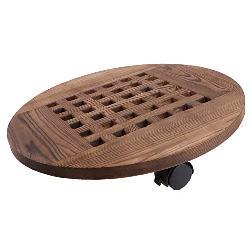 YARNOW Basis Für Blumentöpfe 900x800 Pflanzen Trog Pflanzer Tisch Gefälschte Pflanze Mehrere Beweglich Steht Tablett Lagerregale Einstellbar Abgestuft Modern Ecke Runden Hölzern Brown von YARNOW