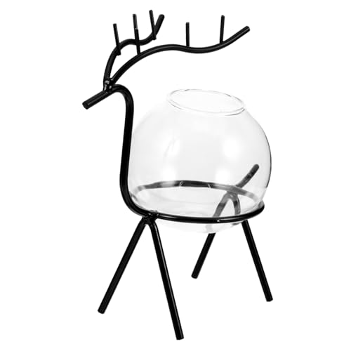 YARNOW Desktop-Hydrokultur-Blumentopf saftig künstlich einzigartig Gewächshaus Dekorativ für den einzug zur einweihung Wasserpflanzer Wasserpflanzenvase Glas Black von YARNOW