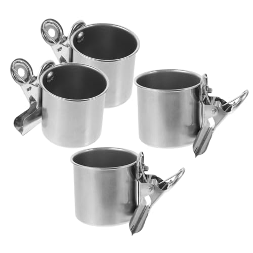 YARNOW 4stücke Futter Und Wassernäpfe Für Kleine Vögel Nymphensittiche Sittiche Vogel Feeder Tassen Mit Klemme Für Papageienkäfig von YARNOW