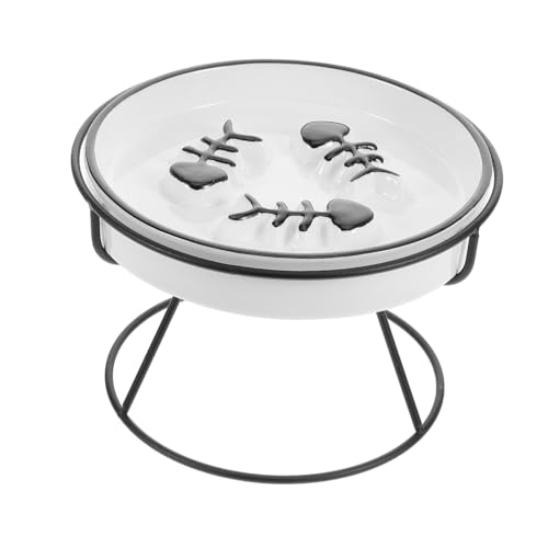 YARNOW Erhöhter Katzennapf aus Keramik Ergonomischer Futternapf für Langsames Fressen für Katzen und Kleine Fördert Gesundes Essen mit Stabiler Eisenhalterung YARNOW Erhöhter Katzennapf aus Keramik Ergonomischer Futternapf für Langsames Fressen für Katzen und Kleine Fördert Gesundes Essen mit Stabiler Eisenhalterung von YARNOW