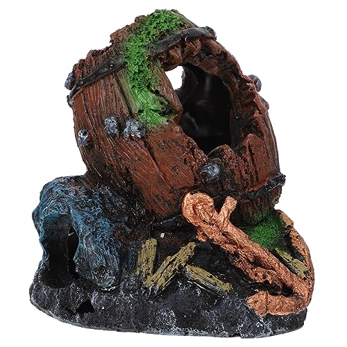 YARNOW Fischtank Dekoration Harz Baumfass Aquarium Ornament Für Fische Versteck Und Spielplatz Im Aquarium Und Pflegeleicht Für Aquarienliebhaber von YARNOW