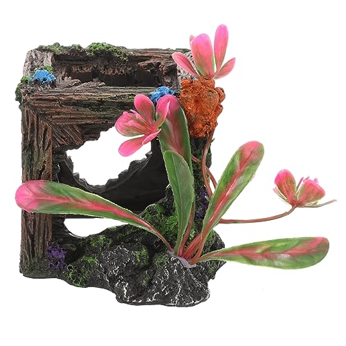 YARNOW Fischtank -Set -Dekorationen Fischtankdekor Ornament Zubehör Aquarienhaus Aquarienlandschaftsdekoration klein Höhle Fischversteck für Aquarien Dekorationsversteck für Aquarien Harz von YARNOW