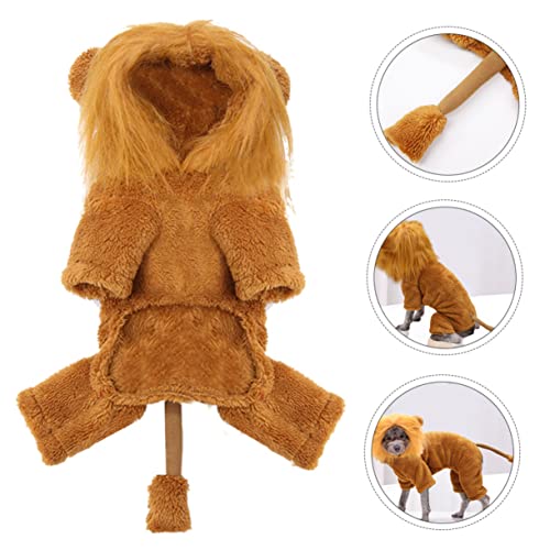 YARNOW Flanell Halloween Haustier Kostüm Löwenoutfit für Hunde und Katzen Lustiger Overall Haustier Kleidung Geeignet für Spaziergänge und Outdoor Aktivitäten von YARNOW