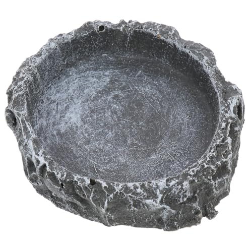 YARNOW Fütterungsutensilien Becken Reptilien Schildkrötenfutter Wasser Zubehör Futternapf Für Schildkröten Futterspender Gericht Schüsseln Klein Essen Harz Dark Grey von YARNOW