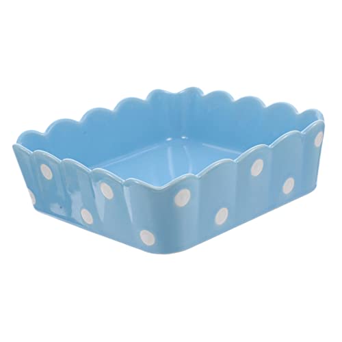 YARNOW Futterautomat für Hamster Container Mini Haustiernapf klein Hamster- keramikschüsseln Keramik schüssel keramikgeschirr Hamster Geschirr Chinchilla-Schüssel Hamsterfutter Blue von YARNOW