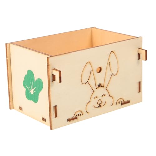 YARNOW Futternapf Für Hamster Schüsseln Gestell Drinnen Fütterung Heu Hasenfutterautomat Für Den Haushalt Halter Aus Holz Kaninchen-zubehör Multifunktionshalter Bequemer Halter Hölzern von YARNOW