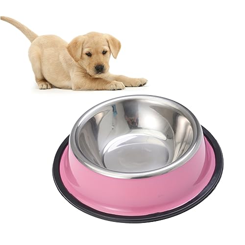 YARNOW Futternapf für Hunde katzennäpfe aus Edelstahl Wassernäpfe für Hunde Heimtierbedarf aus Edelstahl pet Bowl katzenfutter schüssel Haustiernapf Hundenapf Geschirr Rosa von YARNOW