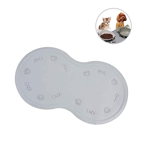 YARNOW Katzen Futter Matte Haustiermatte Katzenfutterunterlage Gummi Haustierkissen rutschfest Für Trockenfutter Nassfutter Und Wasser von YARNOW
