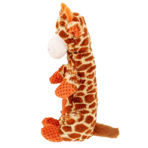 YARNOW Spielzeug Für Hunde in Giraffenform Quietschend Aus Plüsch Interaktiv Zum Kauen Für Welpen Geeignet Für Drinnen Und Draußen von YARNOW