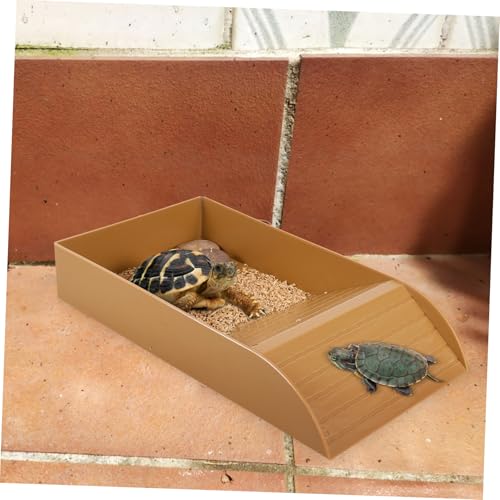 YARNOW Schildkröten-wassernapf Mit Rampe Reptilienbecken Für Futter Und Wasser Großes Schildkrötenbecken Stabil Und Einfach Zu Reinigen Badeplattform Für Terrarienschildkröten von YARNOW