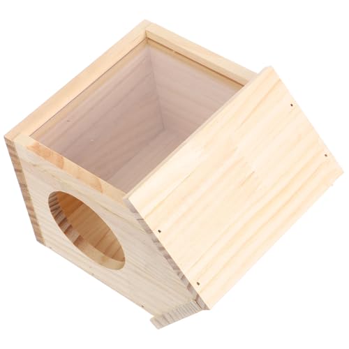 YARNOW Hamsterversteck Aus Holz Für Kleintiere Mit Transparenter Beobachtungsfunktion Kompatibel Für Hamsterkäfige Spielhaus Einfach Zu Reinigen Für Hamster Und Andere Kleine von YARNOW