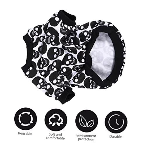 YARNOW Halloween Haustier Kostüm Hundejacke aus Reiner Warmes Skelett Hoodie für Kleine Hunde Bequem und Einfach Anzuziehen für und Outdoor Events von YARNOW