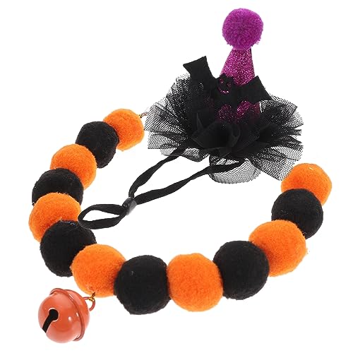 YARNOW Halloween Katzenhalsband mit Elastischem Plüsch Dekorativer Glocke und Bat Hut Kleines Haustier Kostüm für Halloween Party Bequem Auffällig Passend für Kleine Katzen und Haustiere von YARNOW