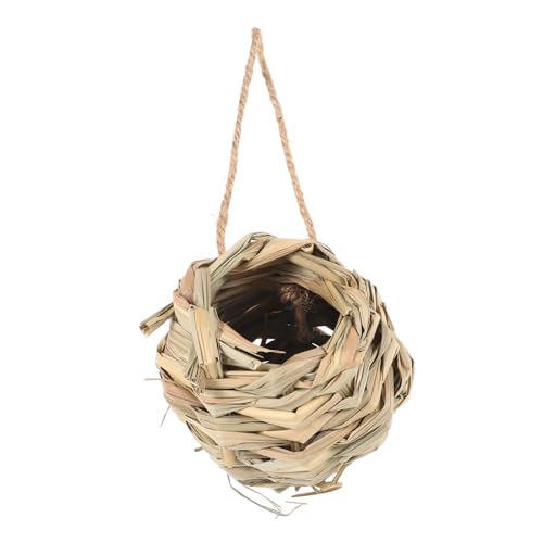 YARNOW Hamster-Gras-Nest Versteck Gewebte klein Verschachtelung gartendekoration gartendeko rostoptik Vogelnest aus Stroh Zubehör für Vogelkäfige Vogel Ruheplatz vogelnest schmuck von YARNOW