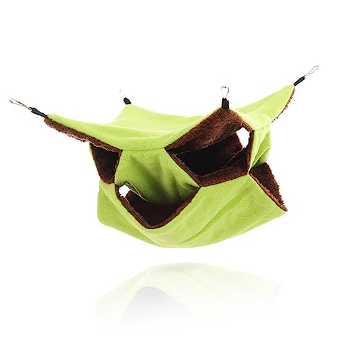 YARNOW Hamster Hängematte Bett Hamster-hängehöhle Groß Hamster -hängematte Bequeme Hamsterhängematte Hängematte Für Hamster Dreilagige Hamsterhängematte Drinnen Plüsch Green von YARNOW