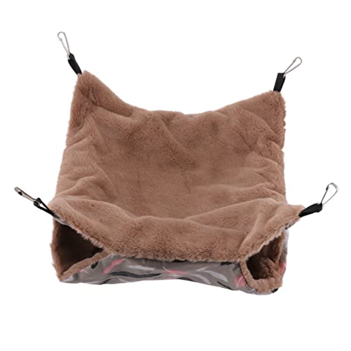 YARNOW Hamster Hängematte klein hängend Haustiere ausgestopft meerschweinchen versteck Nest hamsterbett Hamster schaukel warme Haustierhängematte Hamster-Plüsch-Hängematte Polyester Brown von YARNOW