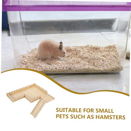 YARNOW Hamster Holzplattform mit Leiter und Zaun Sichere Kletter und Spielplattform für Zwerghamster Rennmäuse und Mäuse Robustes Holzspielzeug für Kleintierkäfige von YARNOW