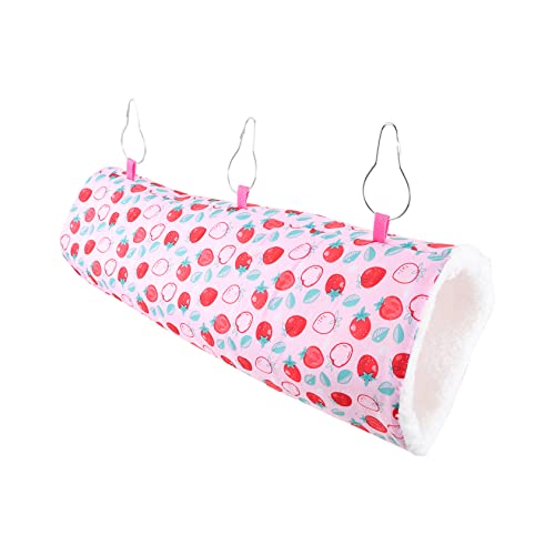 YARNOW Hamster-Katzen-Tunnel Meerschweinchen Röhre Kleintierhängematte Plüschtiere drinnen Hamster Tunnel meerschweinchen Tunnel Haustier schlafhaus Hamster warmes Nest Segeltuch Rosa von YARNOW