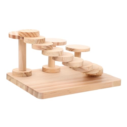 YARNOW Hamster-Kletterleiter Leiter Plattform Hamsterspielzeug Klettern Hamster nager hamsterkäfig Hamster Holzspielzeug Plattform für Meerschweinchen hölzern Khaki von YARNOW