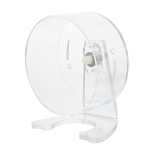 YARNOW Hamster Laufrad Transparent mit Ständer Hamster Übungsrad für Kleine Haustiere Mäuse und Chinchillas Fördert Bewegung und Spielspaß von YARNOW