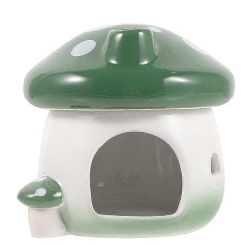 YARNOW Hamster Nest Aus Keramik Hamster Pilzhaus Coop Hamsterhaus Ratte Hamstersprays Aquarium Meerschweinchen Versteck Hamster Nach Hause Hamster Verstecken Kühlung Cool Luft Light Green von YARNOW