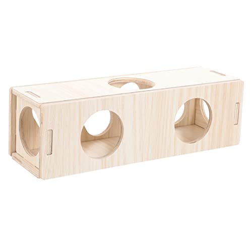 YARNOW Hamster Versteck Tunnel Aus Holz Resistent Und Langlebig Für Hamster Und Meerschweinchen Zur Erkundung Für Sicheres Im Käfig von YARNOW