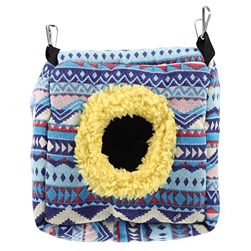 YARNOW Hamster Wintervorrat Meerschweinchen-hängematte Meerschweinchen Versteck Plüsch Hamster-mehrkammerversteck Bettwäsche Verstecken Drinnen Hamster-meerschweinchen-Bett Baumwolle Blue von YARNOW