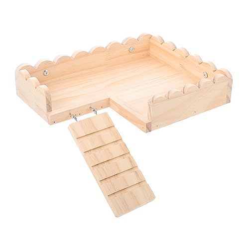 YARNOW Hamsterplattform Aus Holz Hamsterleiter Für Käfig Holzspielzeug Für Kleintiere Meerschweinchenbrett Haustiersprungplattform Stabiles Zubehör Für Hamsterkäfig von YARNOW
