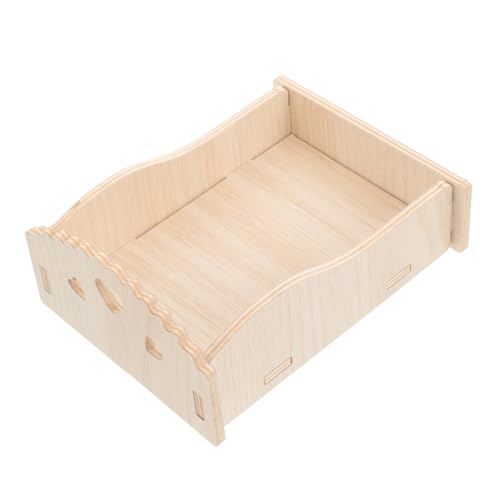 YARNOW Hamsterbett Hamster Bett nagerhaus kleintierhaus holz4home Hamster Schlafplatz drinnen Meerschweinchen-Liner Heufutter Meerschweinchen Guinea-Bett Guinea Hideout Holzbett hölzern von YARNOW