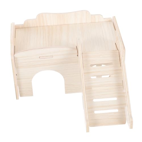 YARNOW Hamsterhaus Aus Hochwertigem Holz Rennmaushaus Mit Leiter Zwerghamsterspielplatz Zum Spielen Und Entdecken Hamsterbecken Für Kleine Tiere Hamsterschloss Zum Schlafen Und von YARNOW