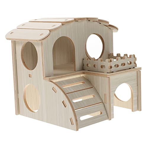 YARNOW Hamsterhaus Hamster hamsterspielzeug nagerhaus Hamster Schlafhaus Hamsternest für Hamster kleines Haustier Bett Kleintierkäfig Haustierbedarf Holzverbundplatte von YARNOW