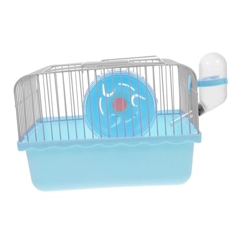 YARNOW Hamsterkäfig Hamstertrage Mit Wasserflasche Kaninchenkäfige Hamsterträger Käfigauskleidungen Hängematte Tragbarer Käfig Haustier Vlies Hamster Tragetasche Hund Abs Blue von YARNOW