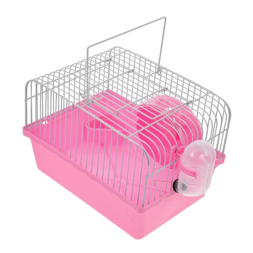 YARNOW Hamsterkäfig Tragbare Transportbox Für Hamster Nagetier Drinnen Multifunktional Träger Zwinger Chinchilla Käfige Tragbare Hamsterreise Käfig Haustier Klein Reisen Rosa Abs von YARNOW