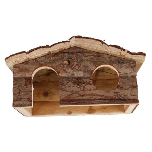 YARNOW Hamsterkäfig versteckt Hamsterhaus tragbar Ratte Hamster verstecken Hamster Spielplatz Hamster nager Holzhaus für Hamster Lebensräume hölzern Light Brown von YARNOW