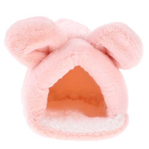 YARNOW Hamsternest Plüsch Bettwäsche Schweinebett Meerschweinchen-Sachen Haustier klein hamsterbett nagerhaus tierbett pet Bed petbett warmes Rattenhaus Hamsterhäuser Sherpa Rosa von YARNOW
