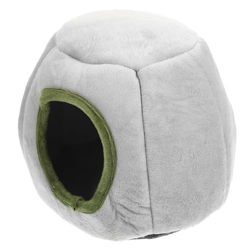 YARNOW Hamsternest Schlafen Kleines Tierbett Bettwäsche Wolle Bedeckt Gemütlich Meerschweinchen-Nest Chinchilla -lieferungen Hamsterversteck Warme Hamsterhütte Grey Plüschstoffe von YARNOW