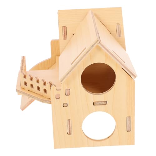 YARNOW Hamsternesthaus Klein Sputnik Verstecken Mini Mäuse Labyrinth Hamsterkäfig Haustier Abs Loch Kabine Chipmunk Käfig Meerschweinchenbett Versteck Kaninchen Heu Hölzern von YARNOW