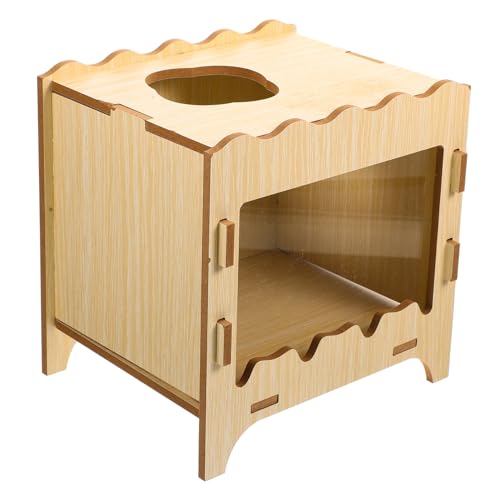 YARNOW Hamsterversteck Drinnen Kiste Hamster Hamster -versteck Klein Haustier Höhle Tunnel Hamsternest Verstecktes Holzspielzeug Designkäfig Aus Holz Hölzern von YARNOW
