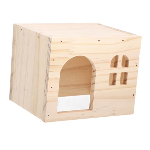 YARNOW Hamsterversteck Hamster Hamster zubehör Kleintier Meerschweinchenhaus Heu Meerschweinchen Hütte empfindliches Hamsterversteck Hamsterversorgung hölzern von YARNOW